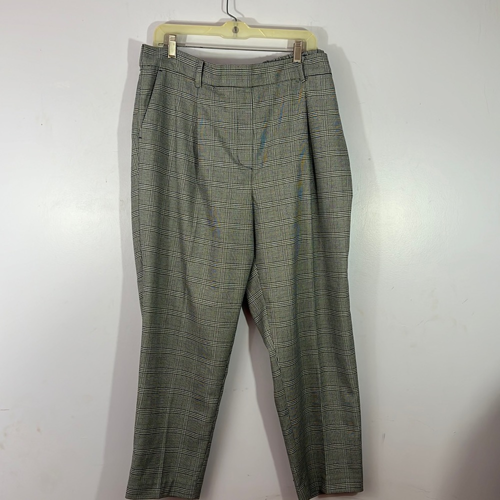 NWT Loft, XL, black and white hounds tooth plaid trouser slacks
